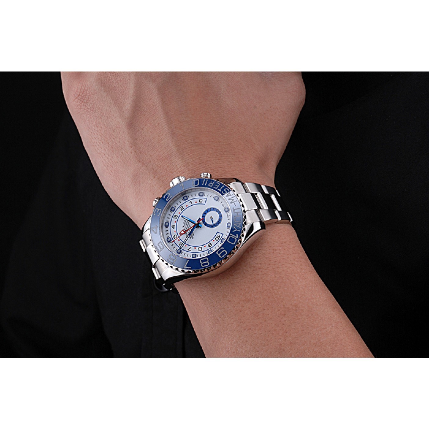 MiroTime Rolex Yacht Master II White Dial Blue Bezel Stainless Steel Bracelet 622269