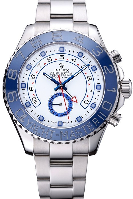 MiroTime Rolex Yacht Master II White Dial Blue Bezel Stainless Steel Bracelet 622269