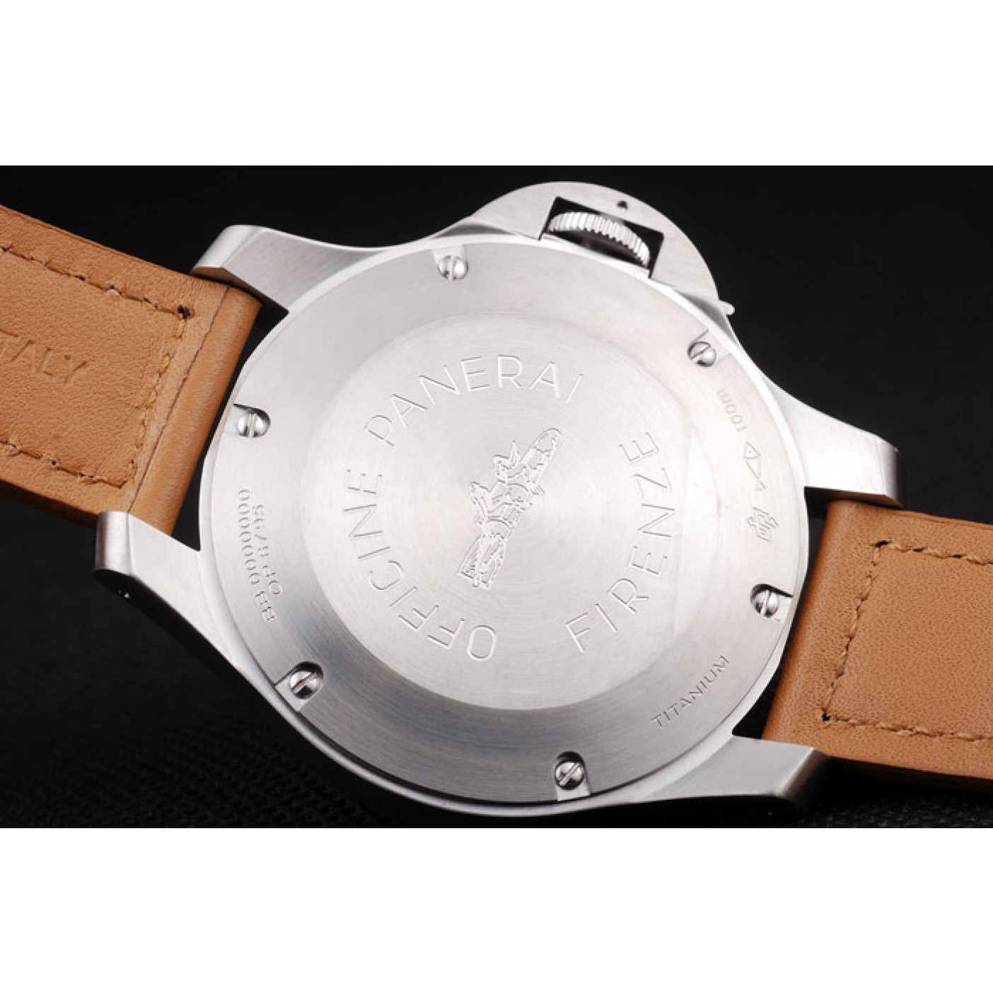 MiroTime Panerai Luminor Brushed Stainless Steel Case Brown Dial Brown Leather Strap