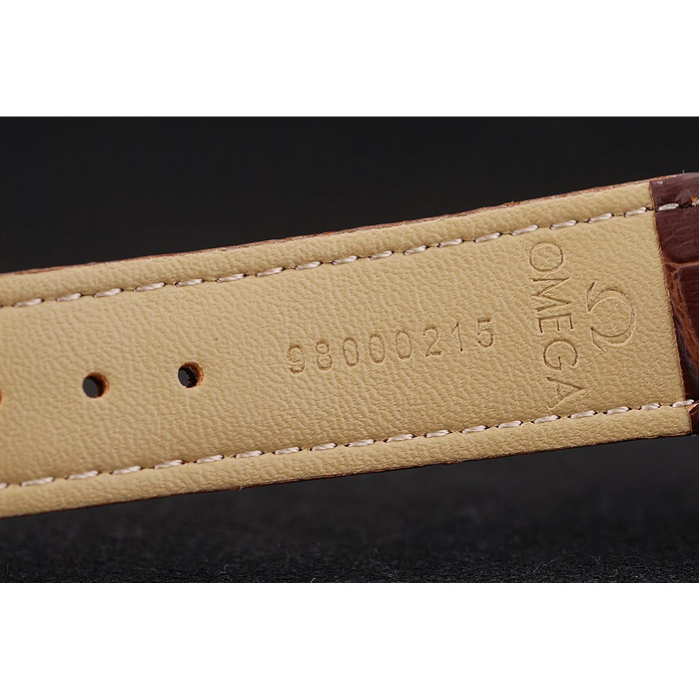MiroTime Omega Swiss DeVille Stainless Steel Bezel Brown Leather Strap 7619