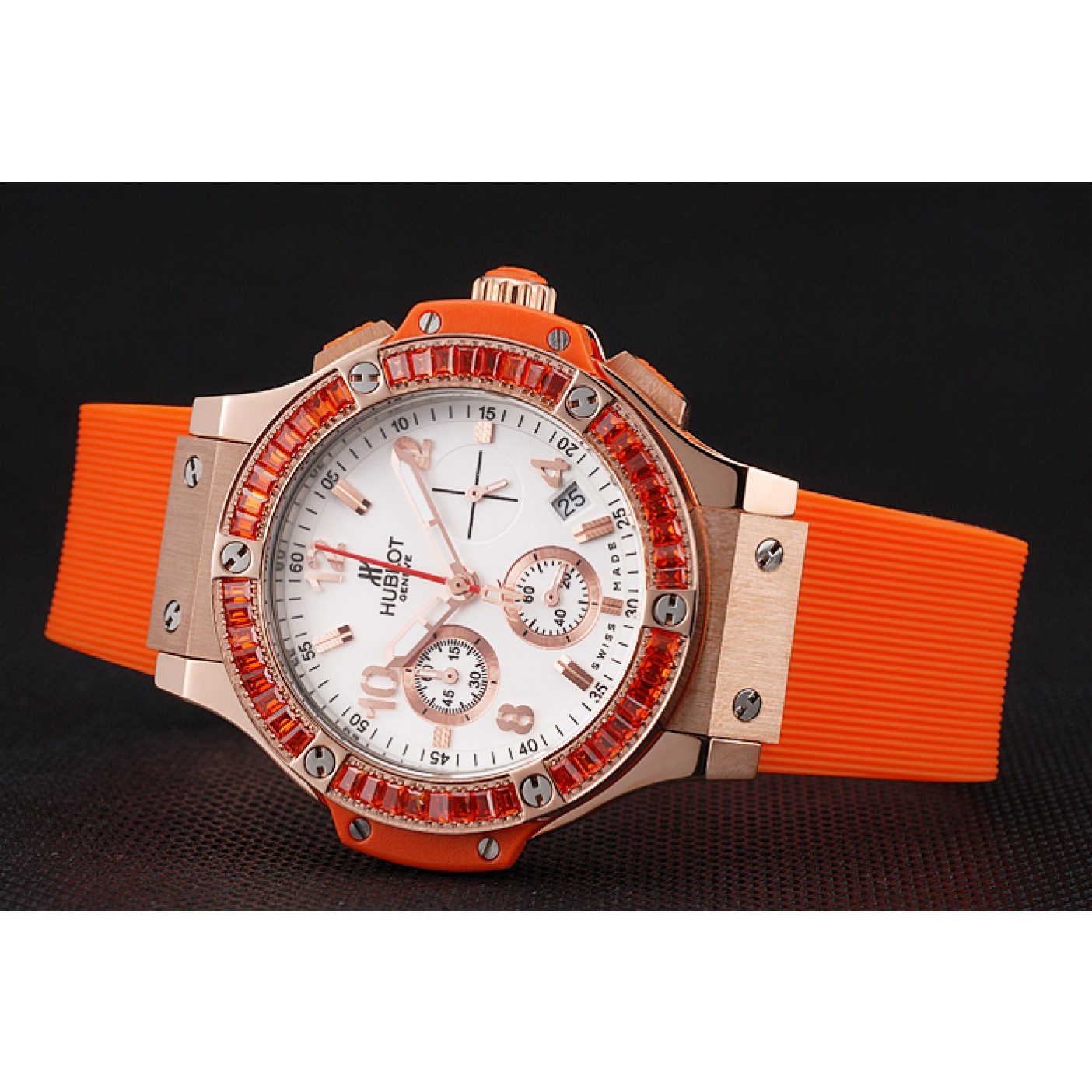 MiroTime Hublot Big Bang Tutti Frutti Orange Strap Gold Dial