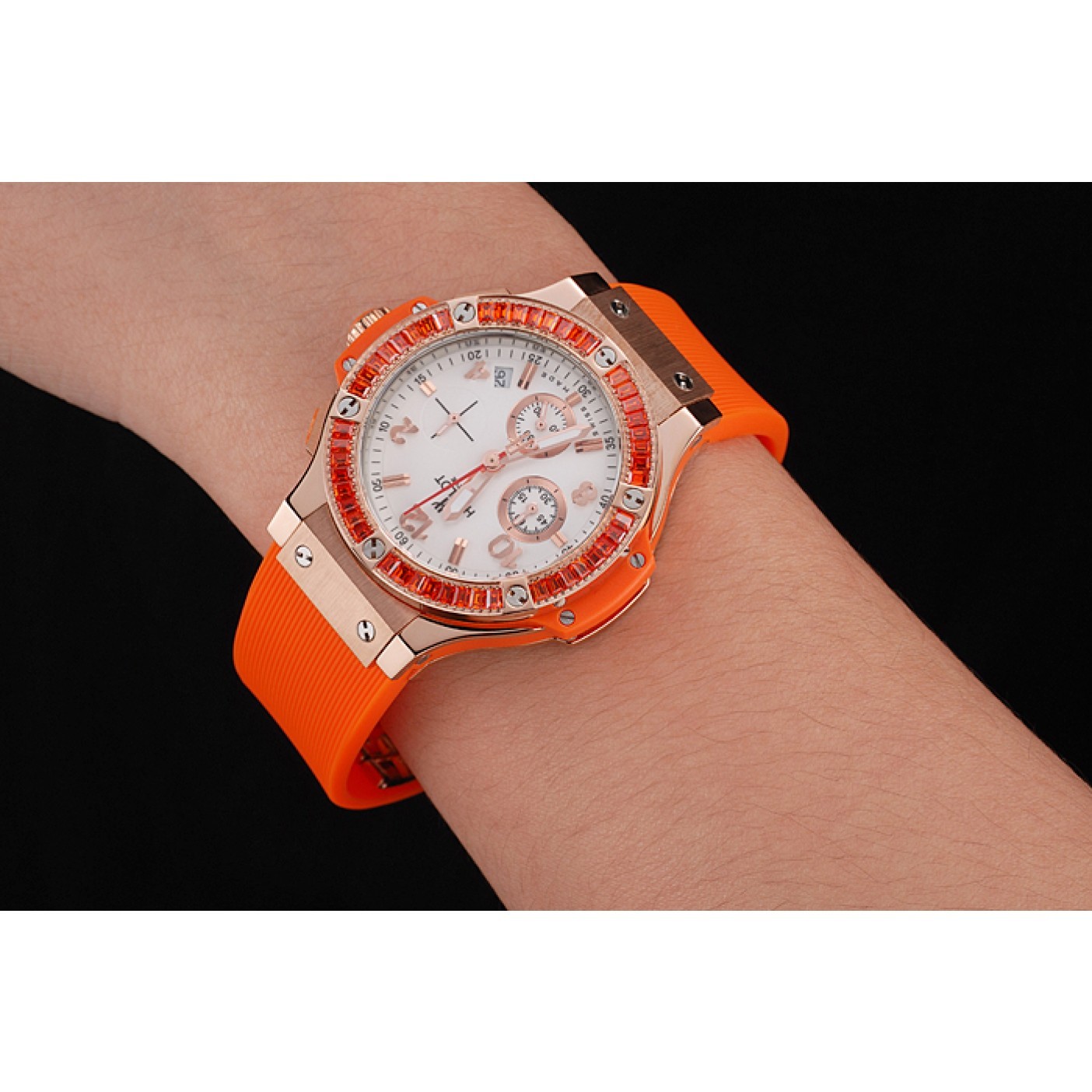 MiroTime Hublot Big Bang Tutti Frutti Orange Strap Gold Dial
