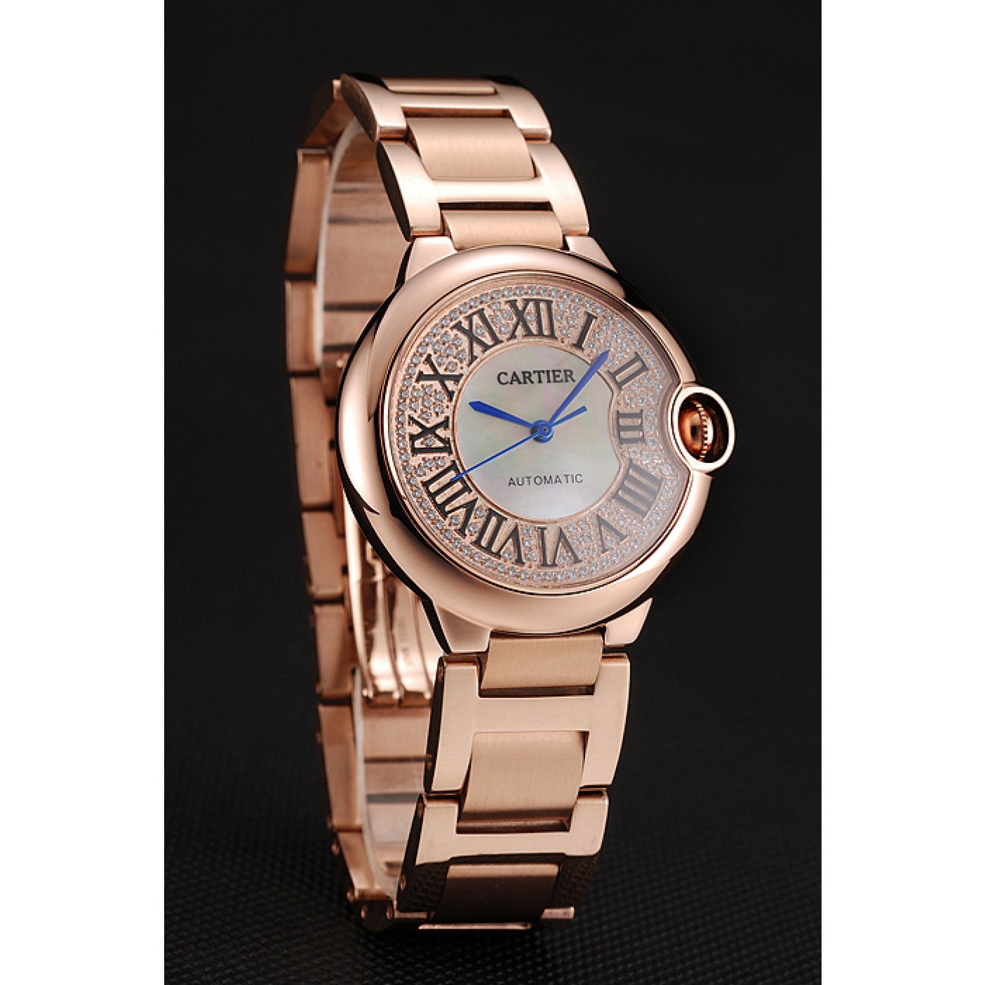 MiroTime Swiss Cartier Ballon Bleu 40 MM Diamond Dial Rose Gold Bracelet 1453883