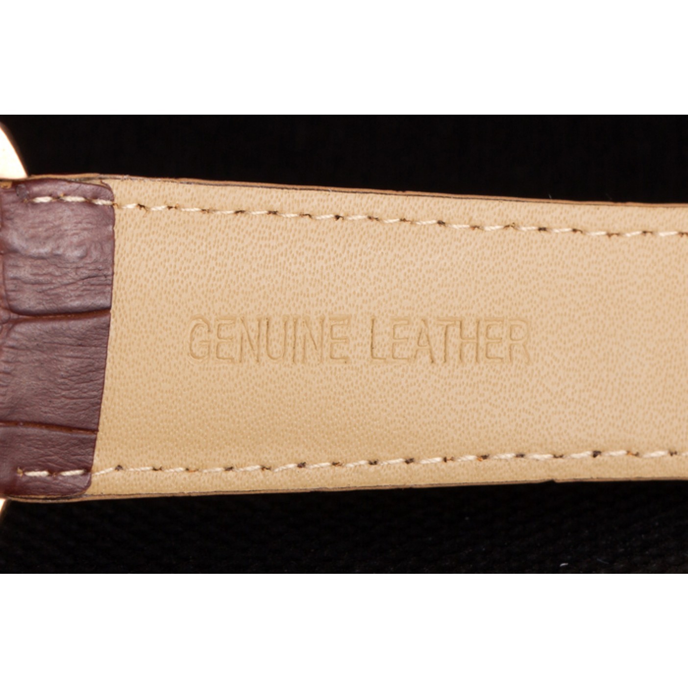 MiroTime Cartier Calibre White Dial Gold Case Brown Leather Bracelet