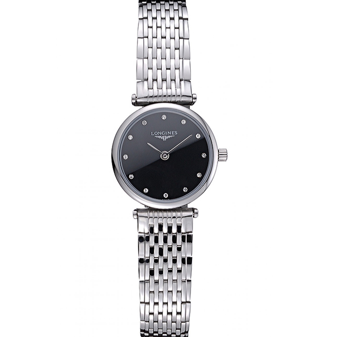 MiroTime Longines La Grande Classique Stainless Steel Black Dial Diamond Markers Femme 622112