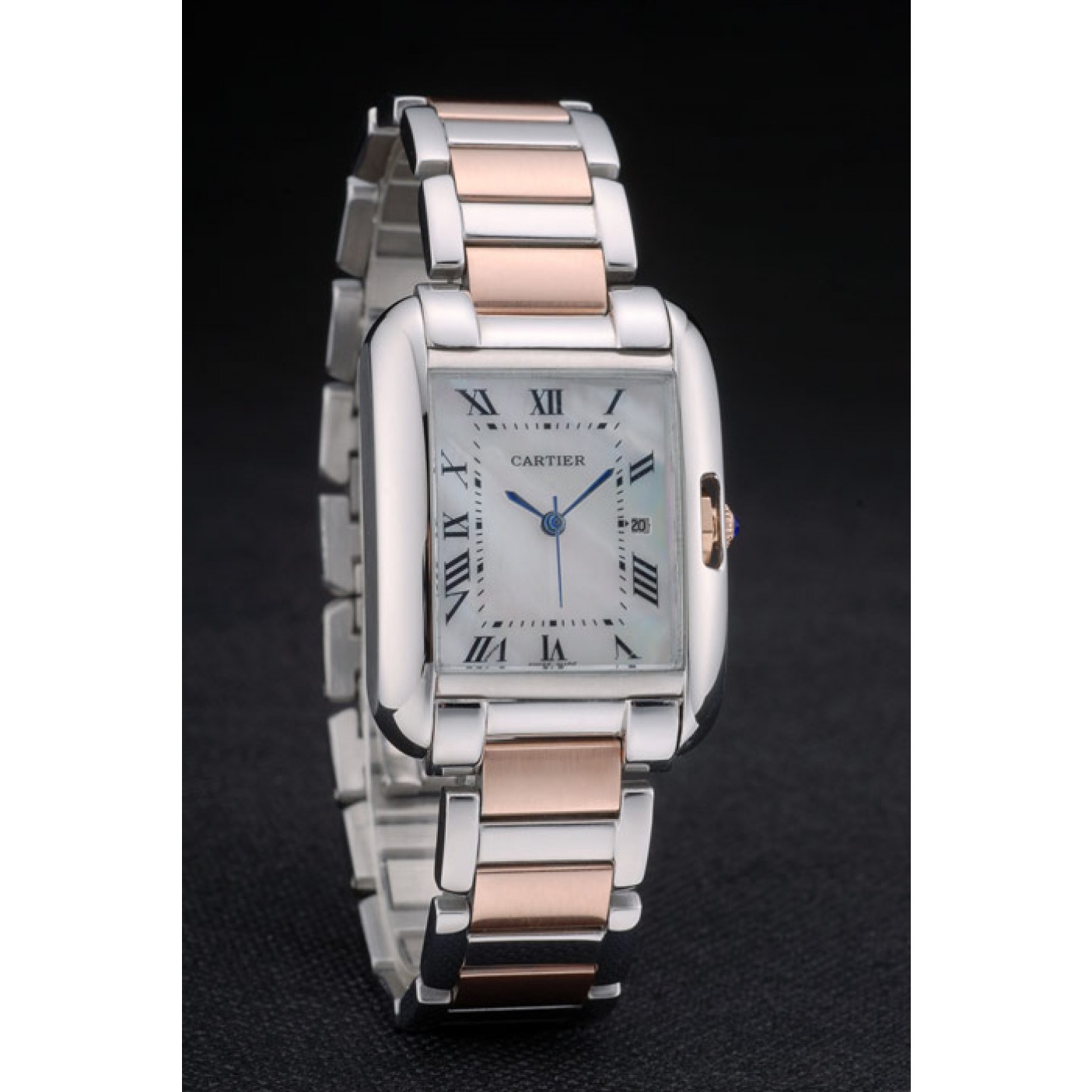 MiroTime Cartier Tank Anglaise 30mm White Dial Stainless Steel Case Two Tone Bracelet