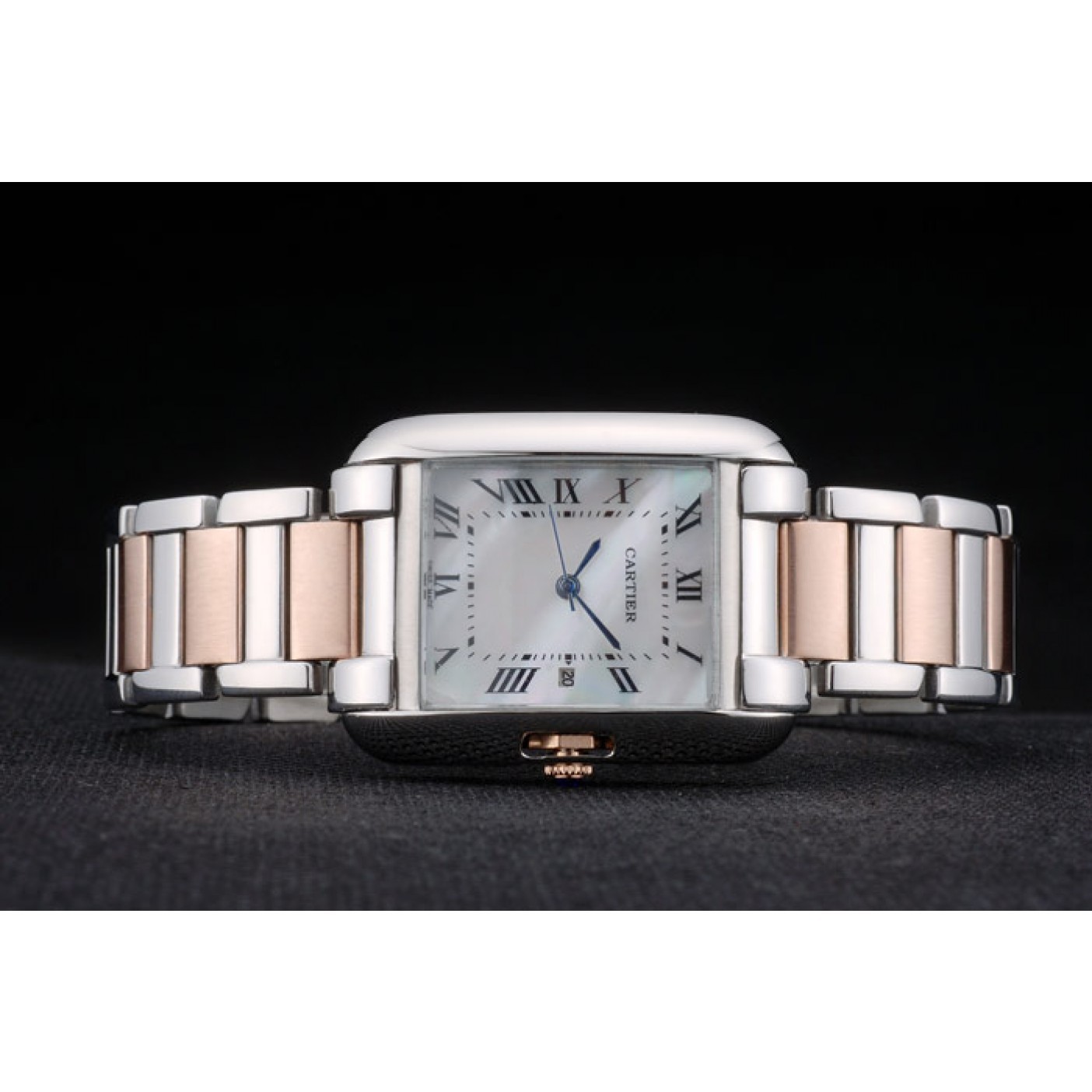 MiroTime Cartier Tank Anglaise 30mm White Dial Stainless Steel Case Two Tone Bracelet