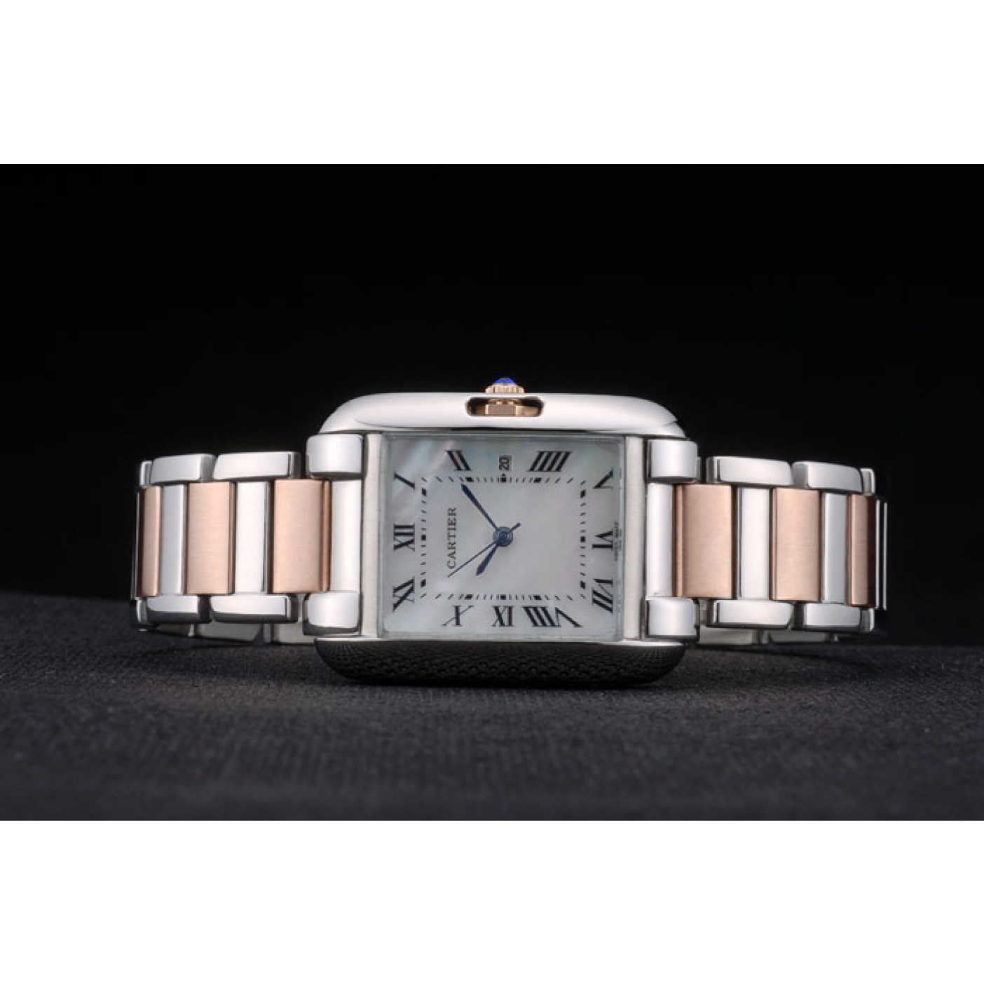 MiroTime Cartier Tank Anglaise 30mm White Dial Stainless Steel Case Two Tone Bracelet