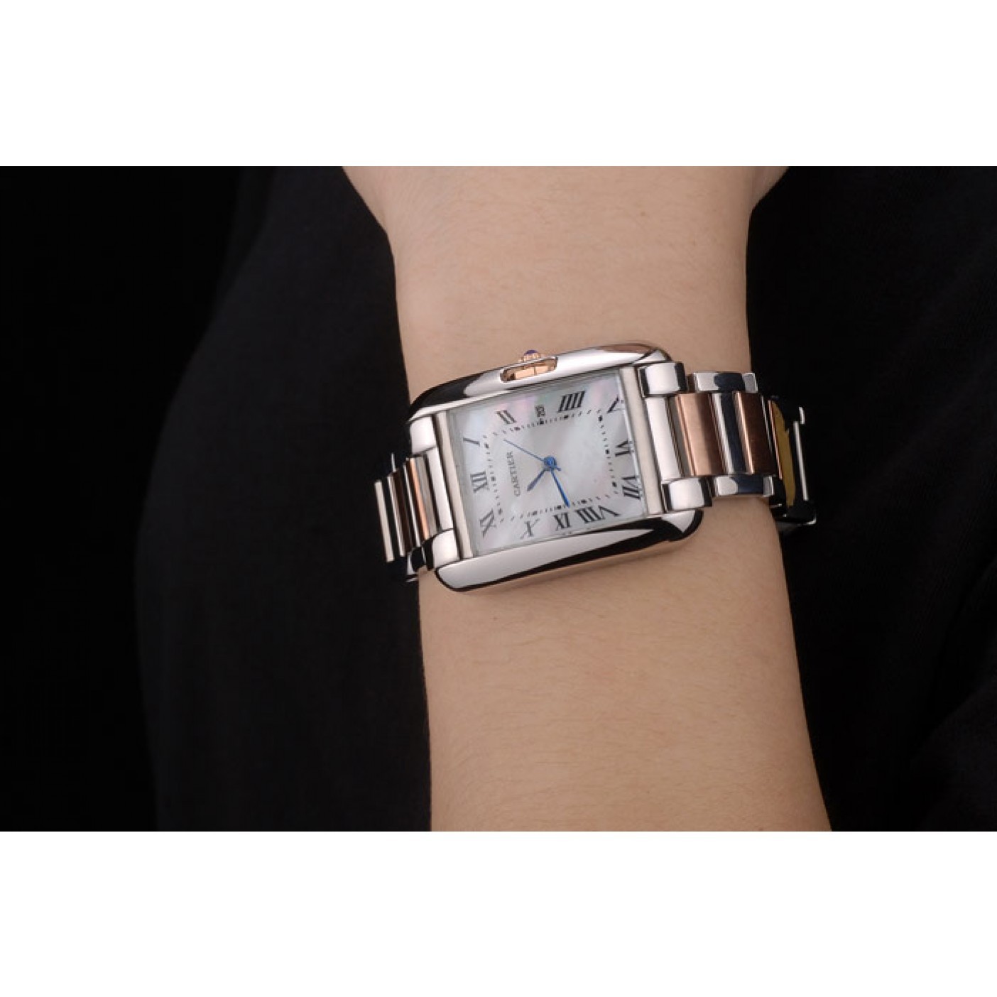 MiroTime Cartier Tank Anglaise 30mm White Dial Stainless Steel Case Two Tone Bracelet