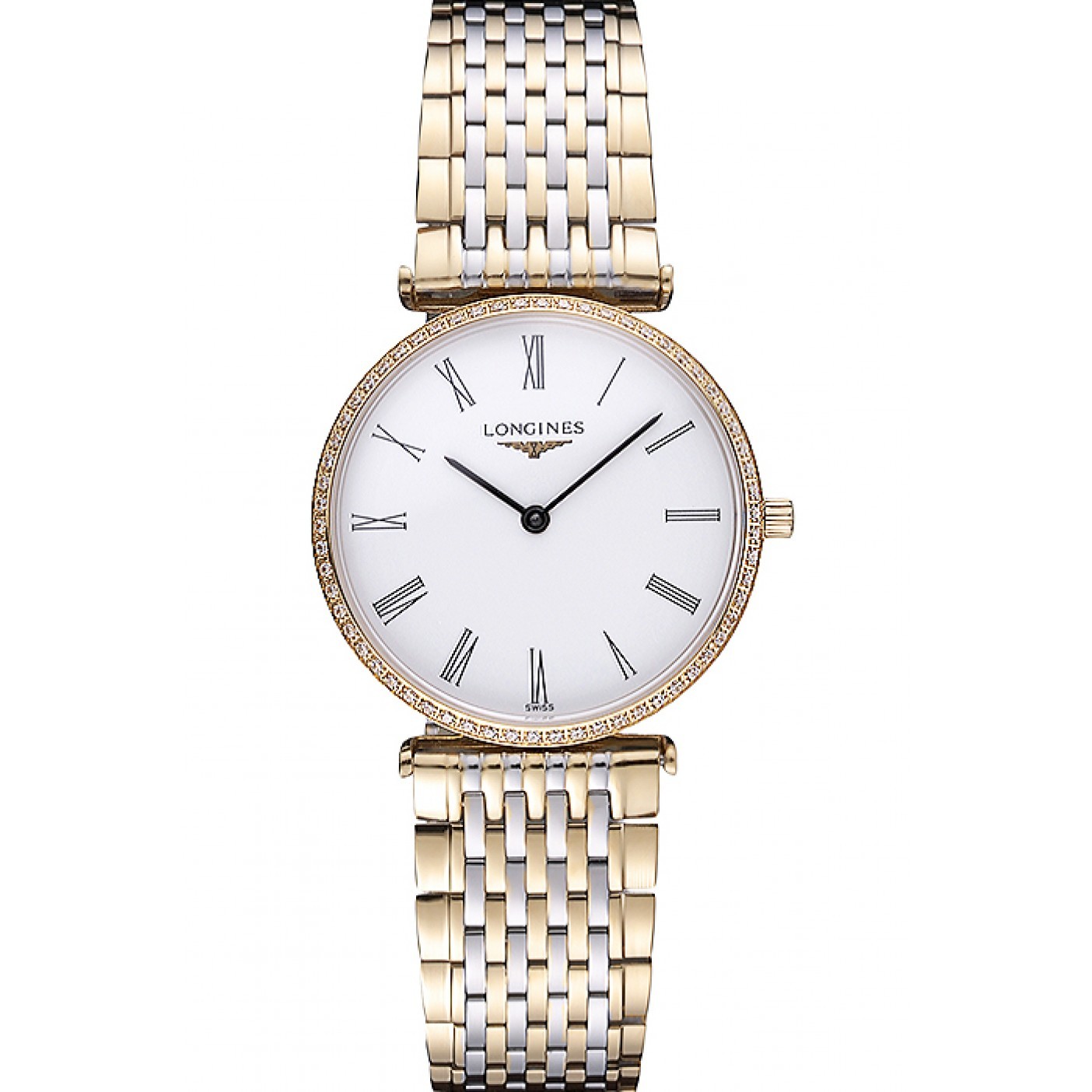 MiroTime Longines La Grande Classique Two Tone Band White Dial Diamond Bezel Homme 622103