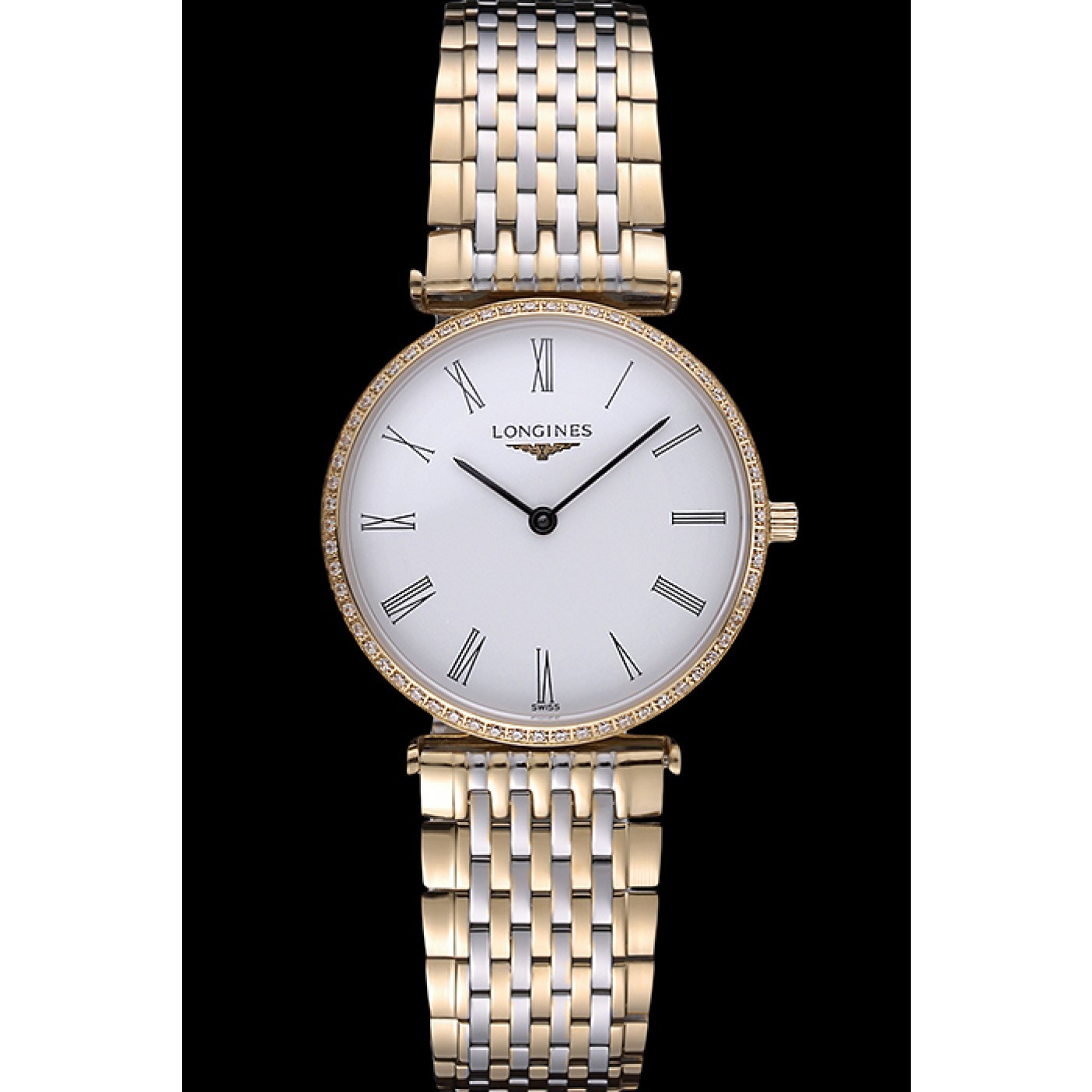 MiroTime Longines La Grande Classique Two Tone Band White Dial Diamond Bezel Homme 622103