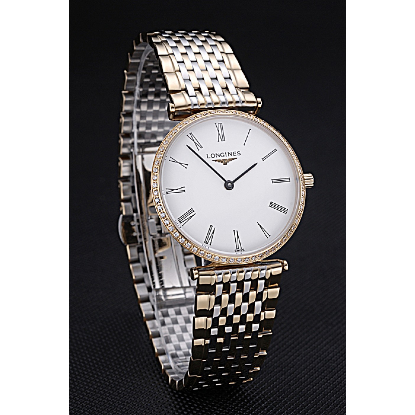 MiroTime Longines La Grande Classique Two Tone Band White Dial Diamond Bezel Homme 622103