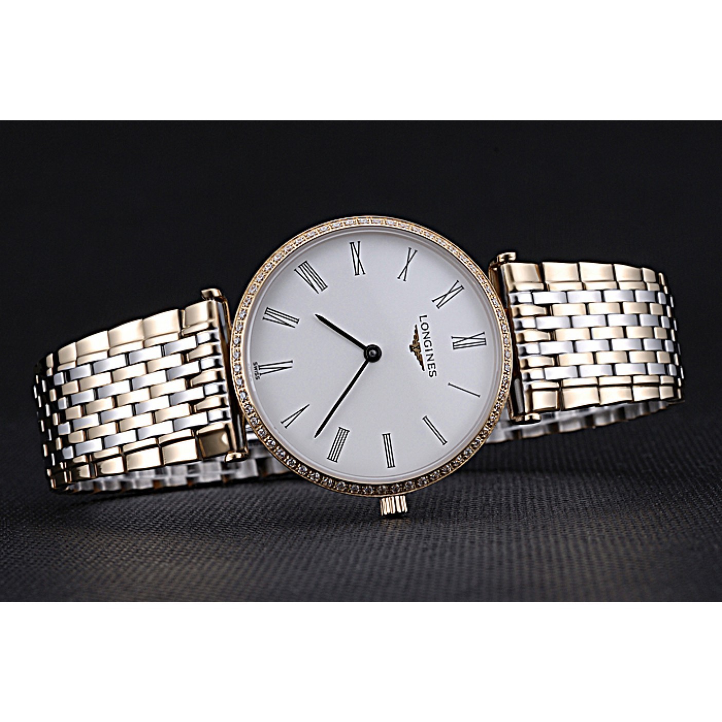 MiroTime Longines La Grande Classique Two Tone Band White Dial Diamond Bezel Homme 622103