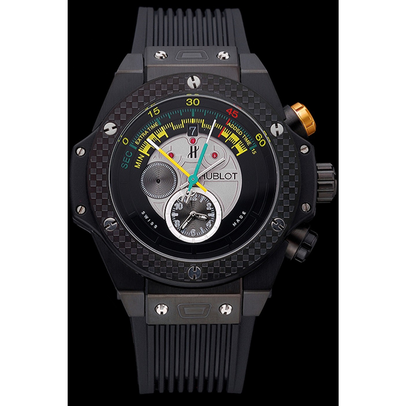 MiroTime Hublot Big Bang Unico Bi-Retrograde Chrono King Black Steel Case Black Rubber Strap 622771