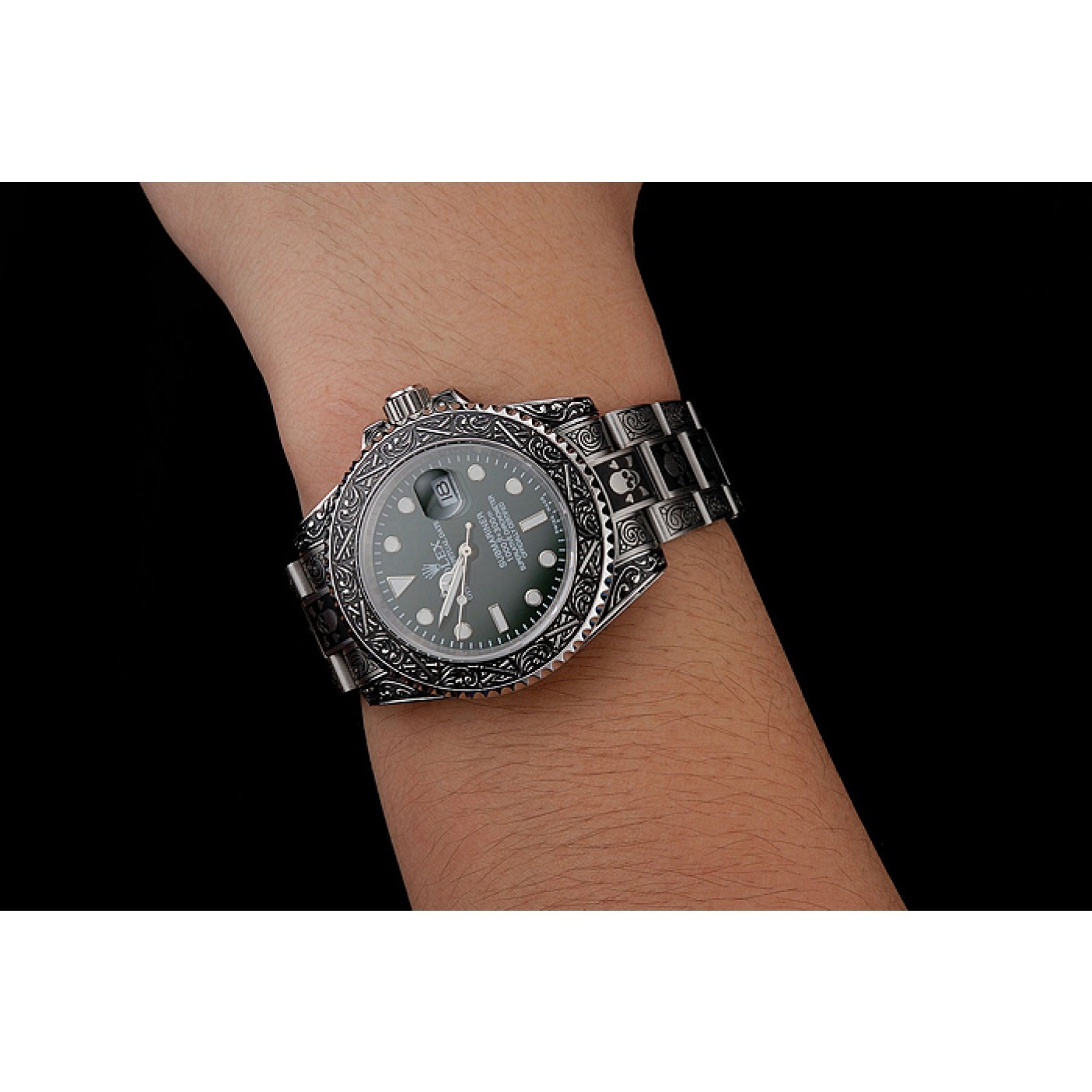 MiroTime Rolex Submariner Skull Limited Edition Green Dial Vintage Case And Bracelet 1454079