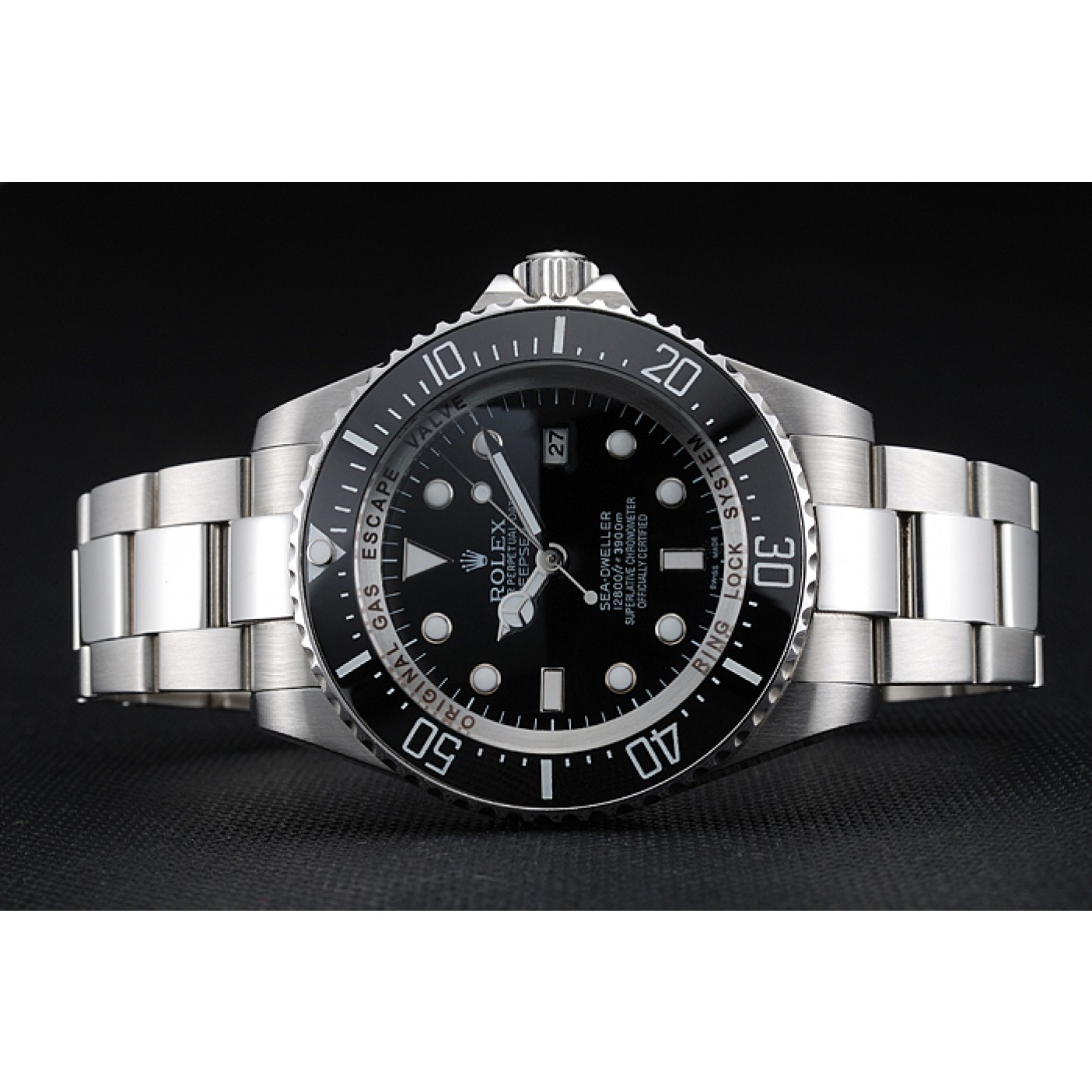 MiroTime Rolex Sky Dweller Stainless Steel Bracelet Black Dial Watch