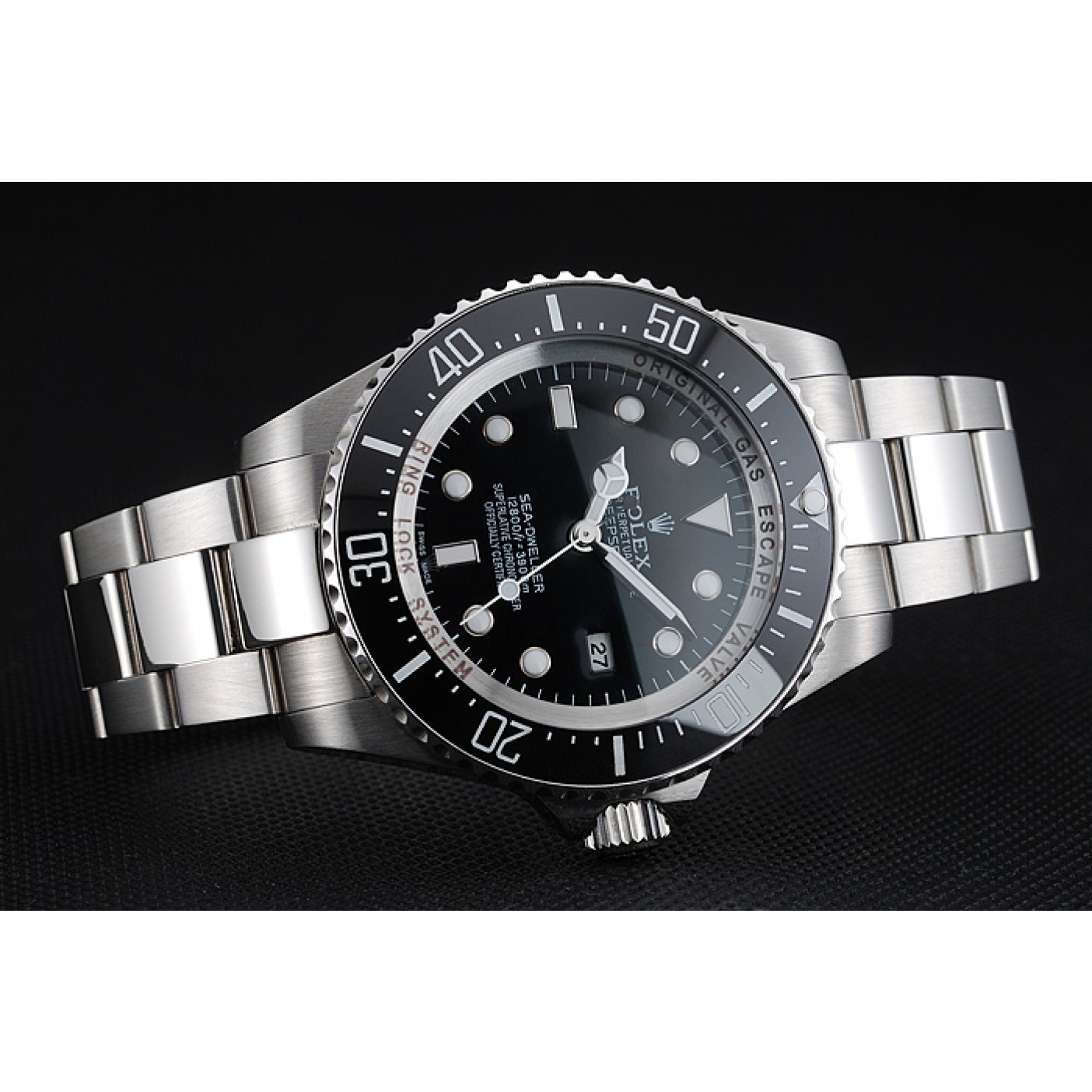 MiroTime Rolex Sky Dweller Stainless Steel Bracelet Black Dial Watch