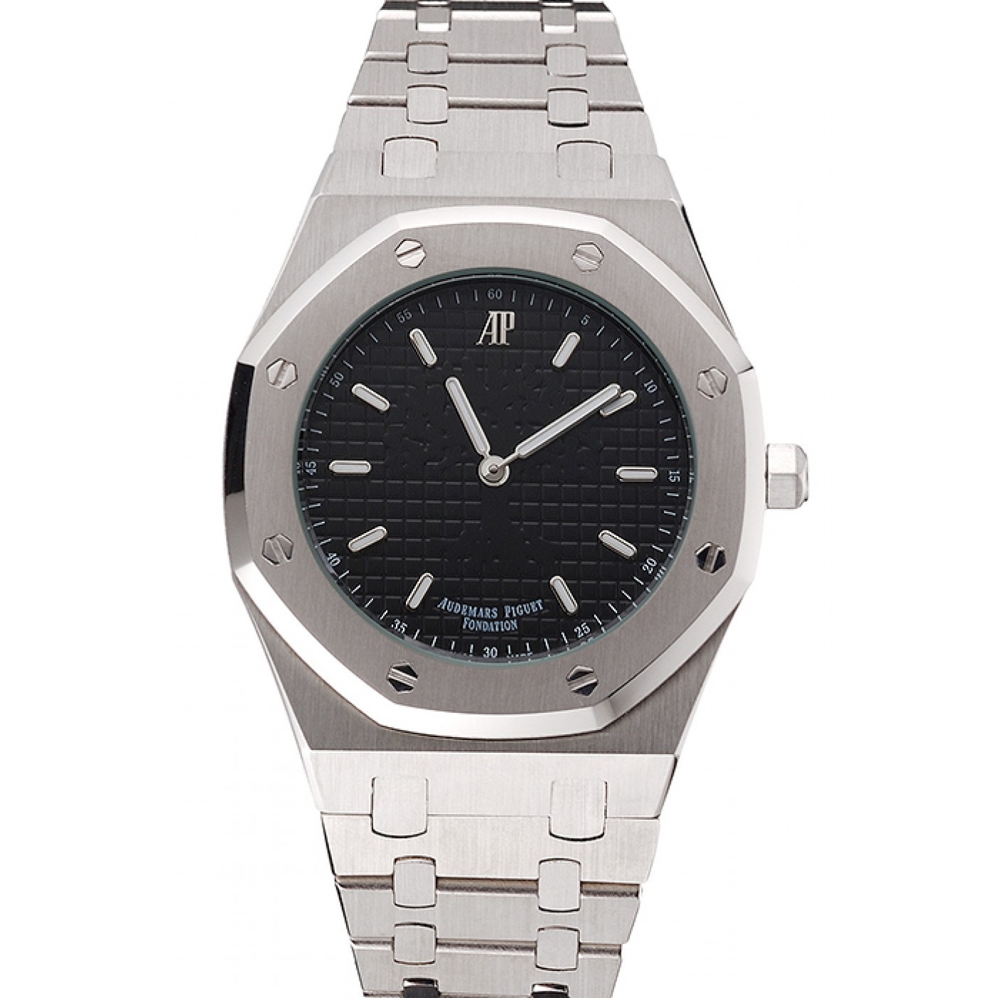 MiroTime Audemars Piguet Royal Oak Fondation Black Dial Stainless Steel Case And Bracelet