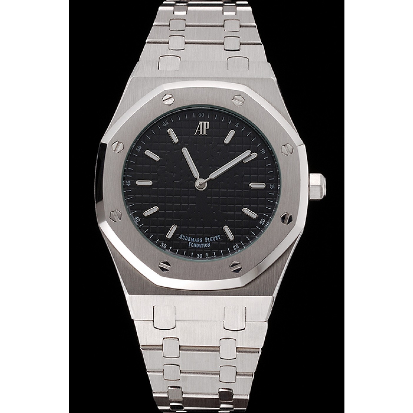 MiroTime Audemars Piguet Royal Oak Fondation Black Dial Stainless Steel Case And Bracelet