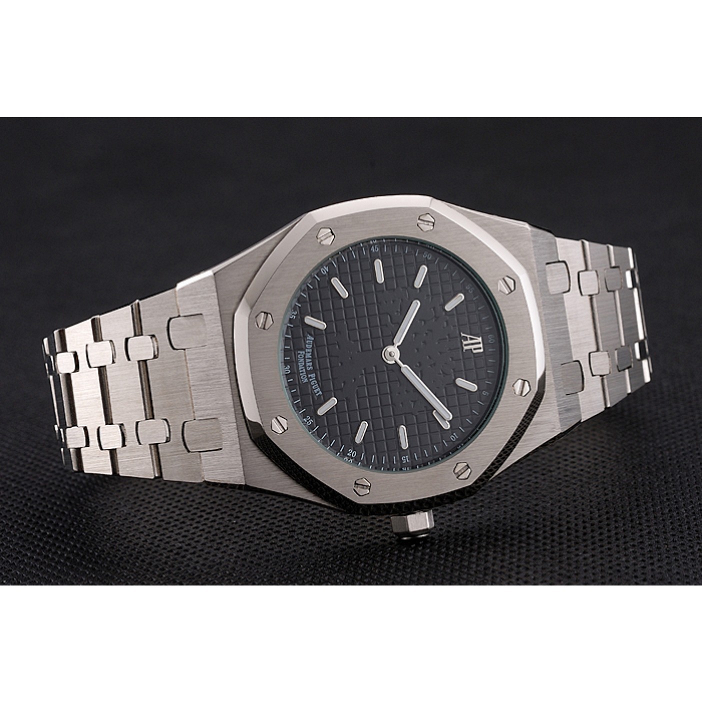 MiroTime Audemars Piguet Royal Oak Fondation Black Dial Stainless Steel Case And Bracelet