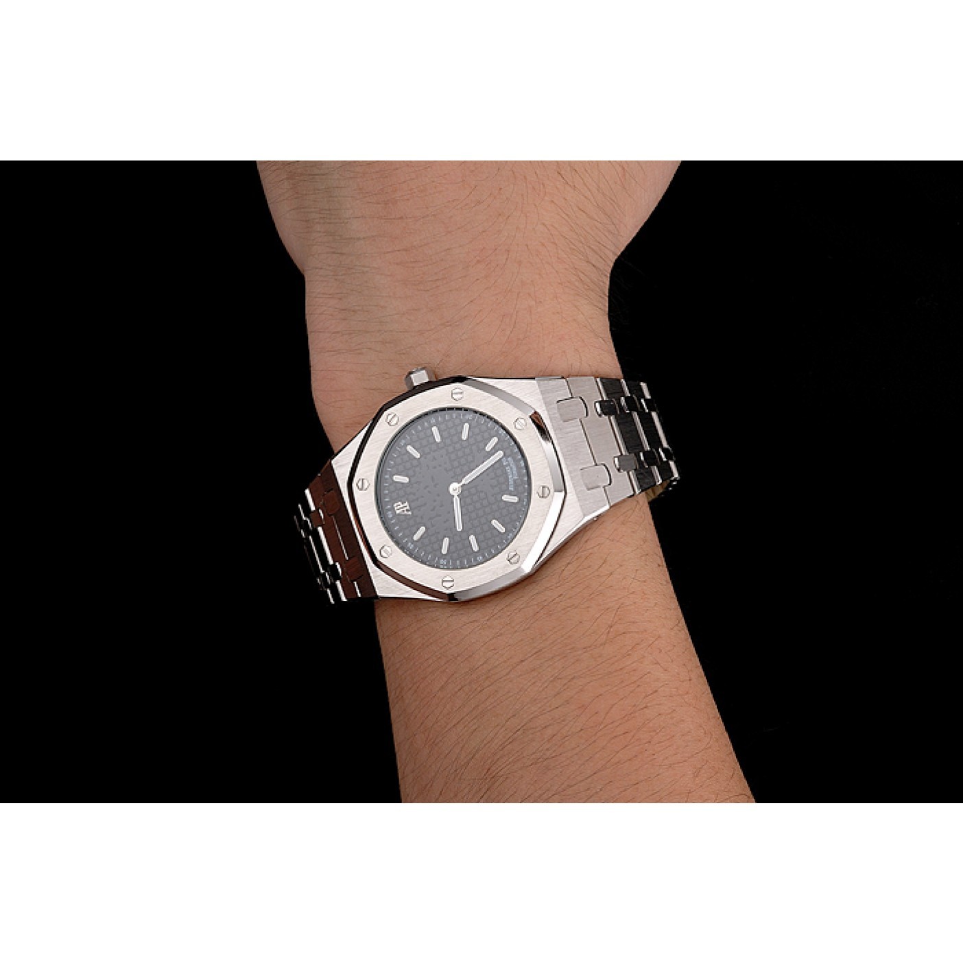 MiroTime Audemars Piguet Royal Oak Fondation Black Dial Stainless Steel Case And Bracelet