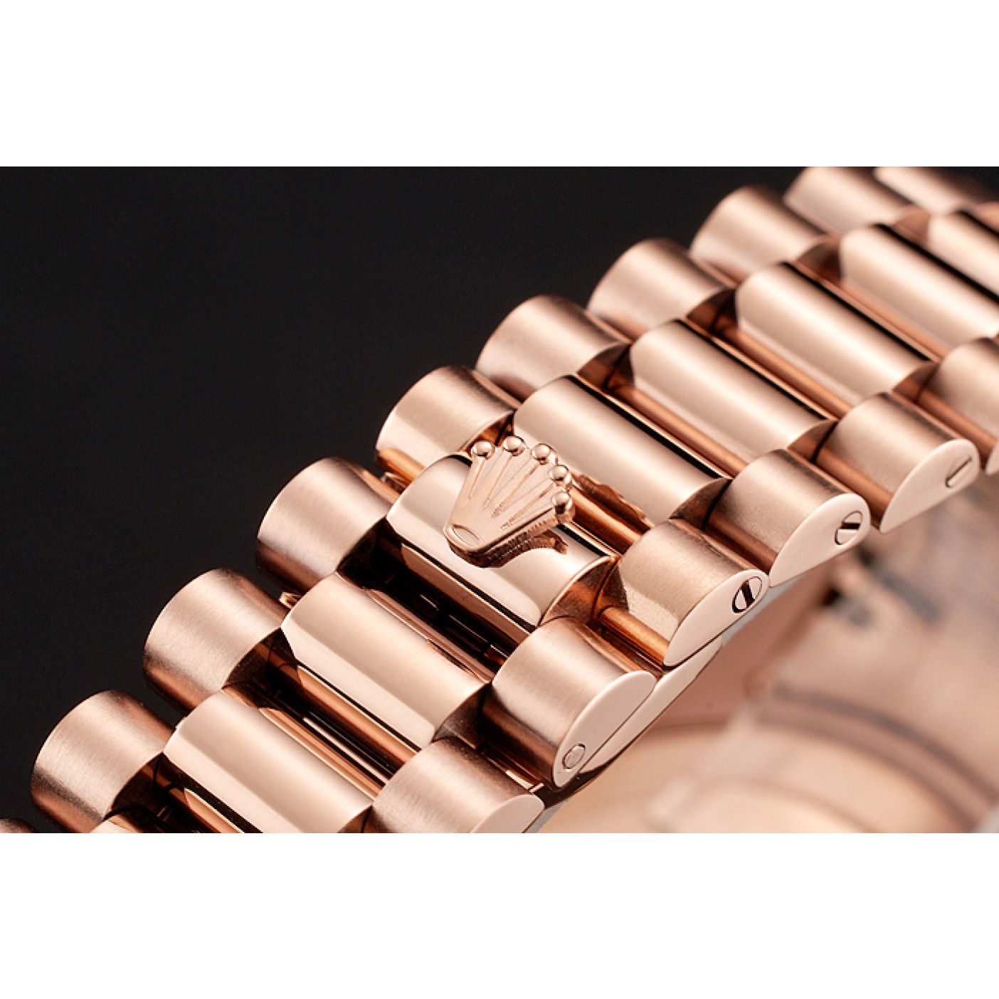 MiroTime Swiss Rolex Day-Date Diamonds And Rubies Black Dial Rose Gold Bracelet 1454102