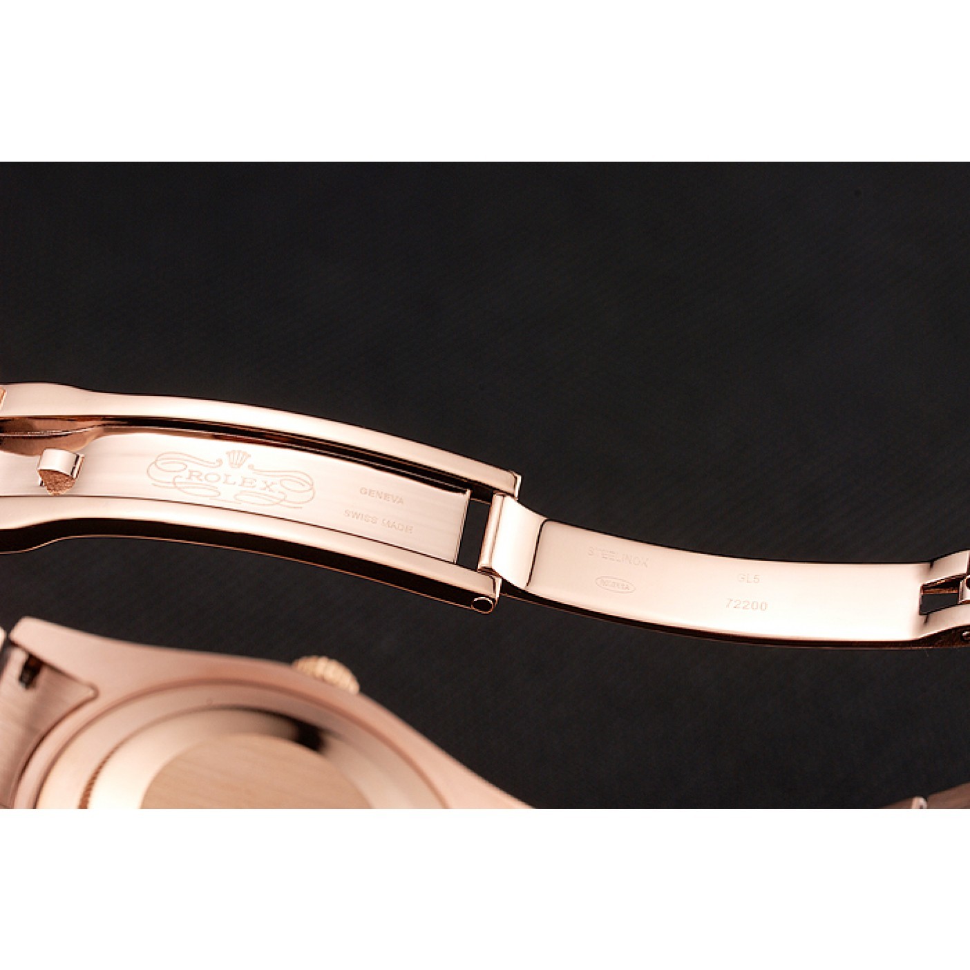 MiroTime Swiss Rolex Day-Date Diamonds And Rubies Black Dial Rose Gold Bracelet 1454102