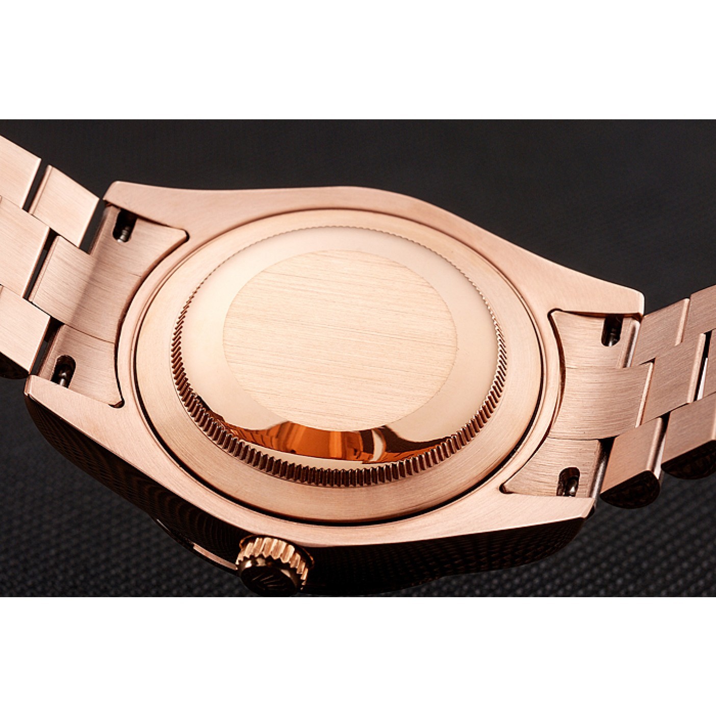 MiroTime Swiss Rolex Day-Date Diamonds And Rubies Black Dial Rose Gold Bracelet 1454102