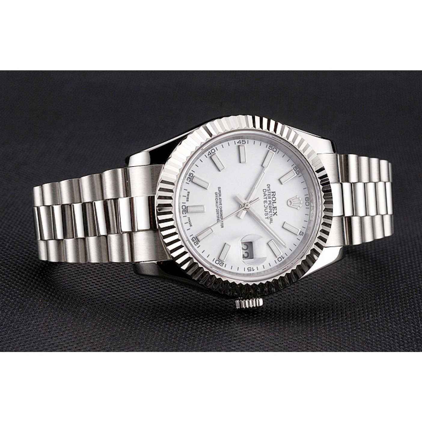 MiroTime Swiss Rolex Datejust White Dial Stainless Steel Case And Bracelet