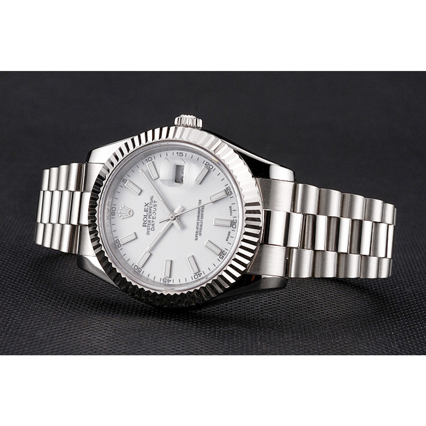 MiroTime Swiss Rolex Datejust White Dial Stainless Steel Case And Bracelet
