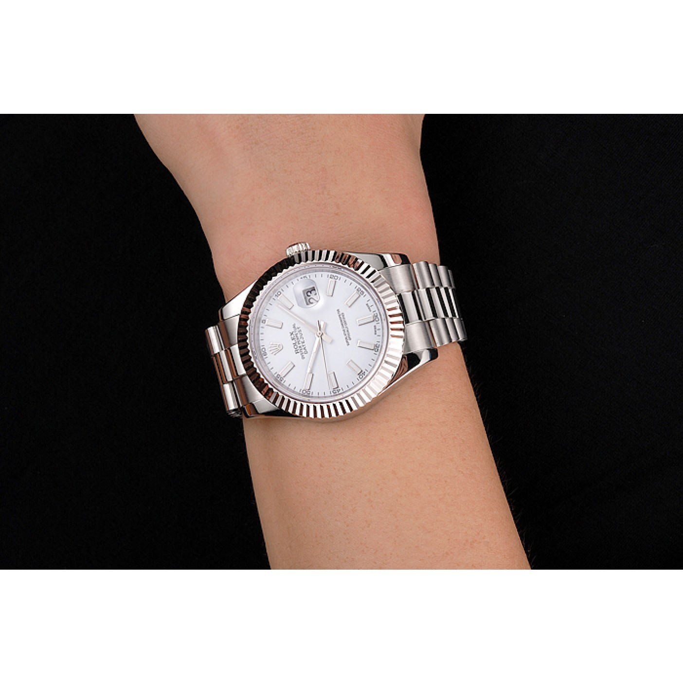 MiroTime Swiss Rolex Datejust White Dial Stainless Steel Case And Bracelet