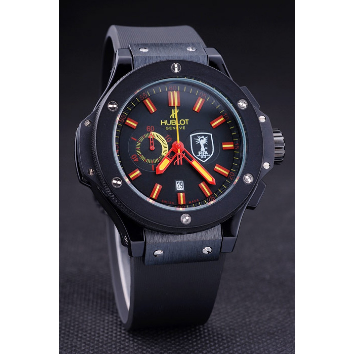 MiroTime Hublot Limited Edition Ayrton Senna Black Dial Watch Red Hands