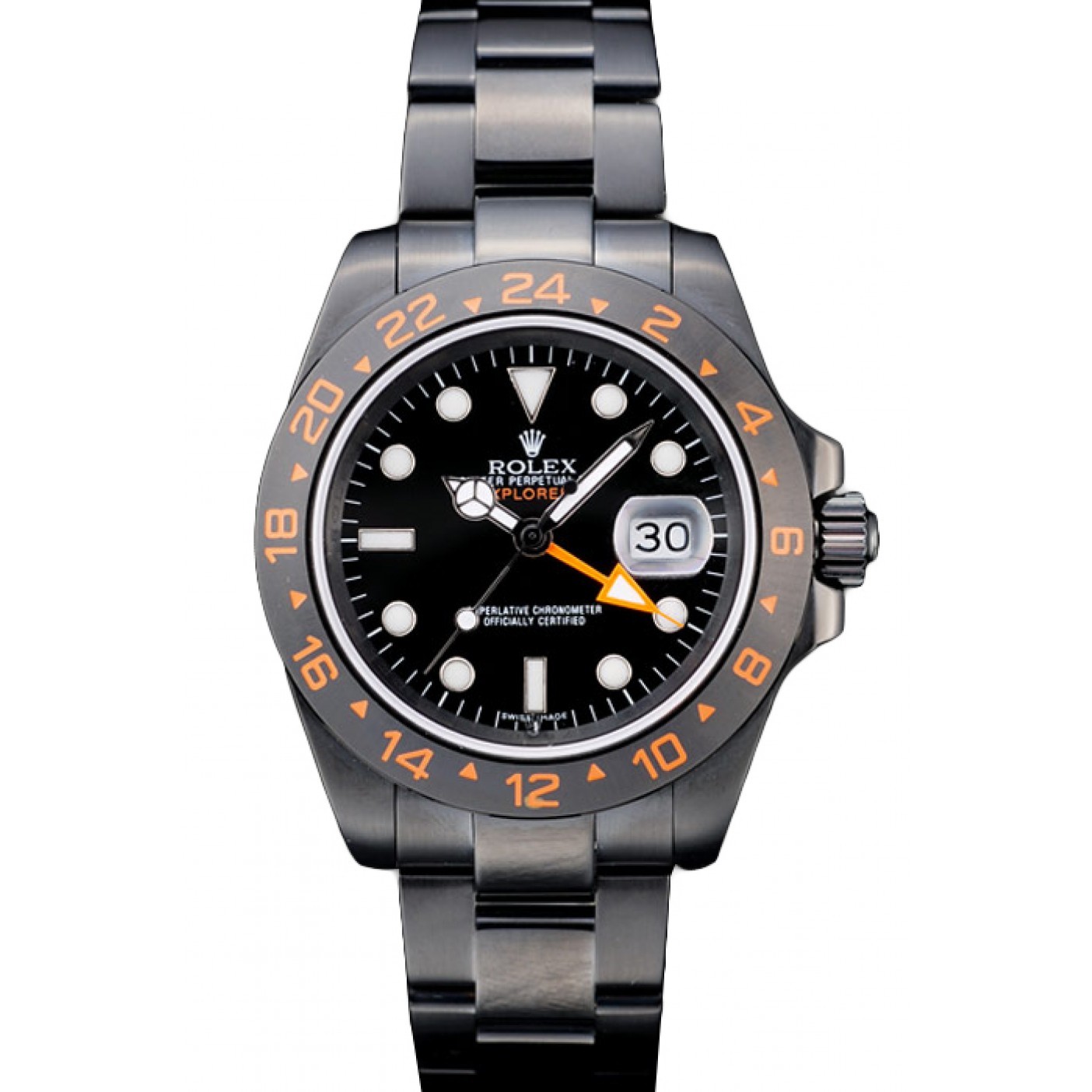 MiroTime Rolex Swiss Explorer Black Ceramic Bezel Black Dial Watch 98240