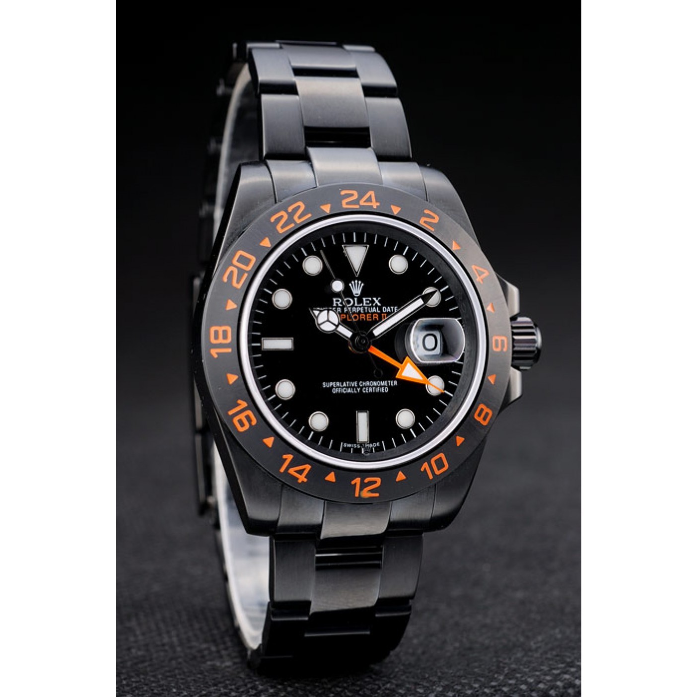 MiroTime Rolex Swiss Explorer Black Ceramic Bezel Black Dial Watch 98240
