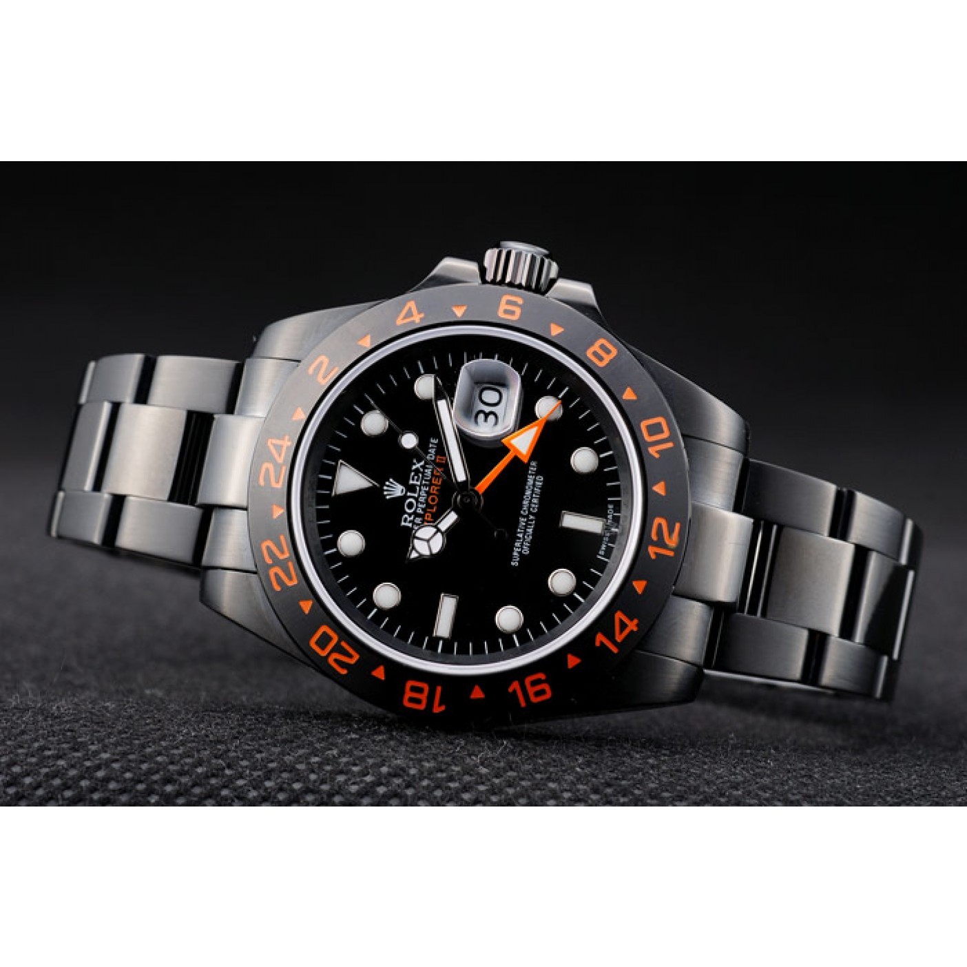MiroTime Rolex Swiss Explorer Black Ceramic Bezel Black Dial Watch 98240