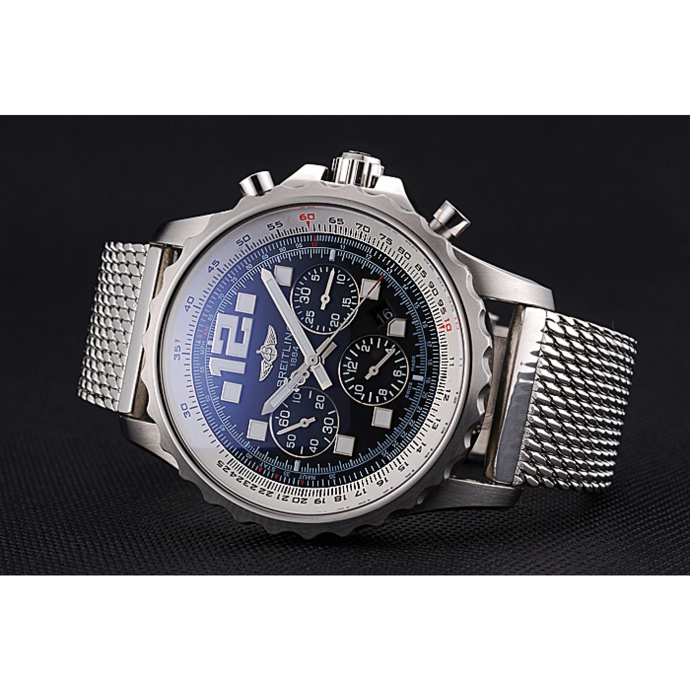 MiroTime Swiss Breitling Professional Chronospace Black Dial Stainless Steel Case And Bracelet 622874