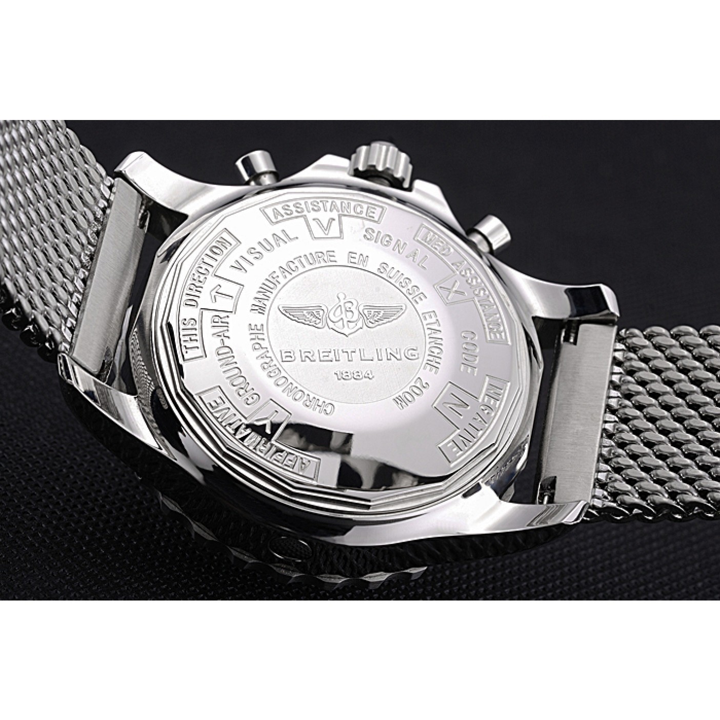 MiroTime Swiss Breitling Professional Chronospace Black Dial Stainless Steel Case And Bracelet 622874