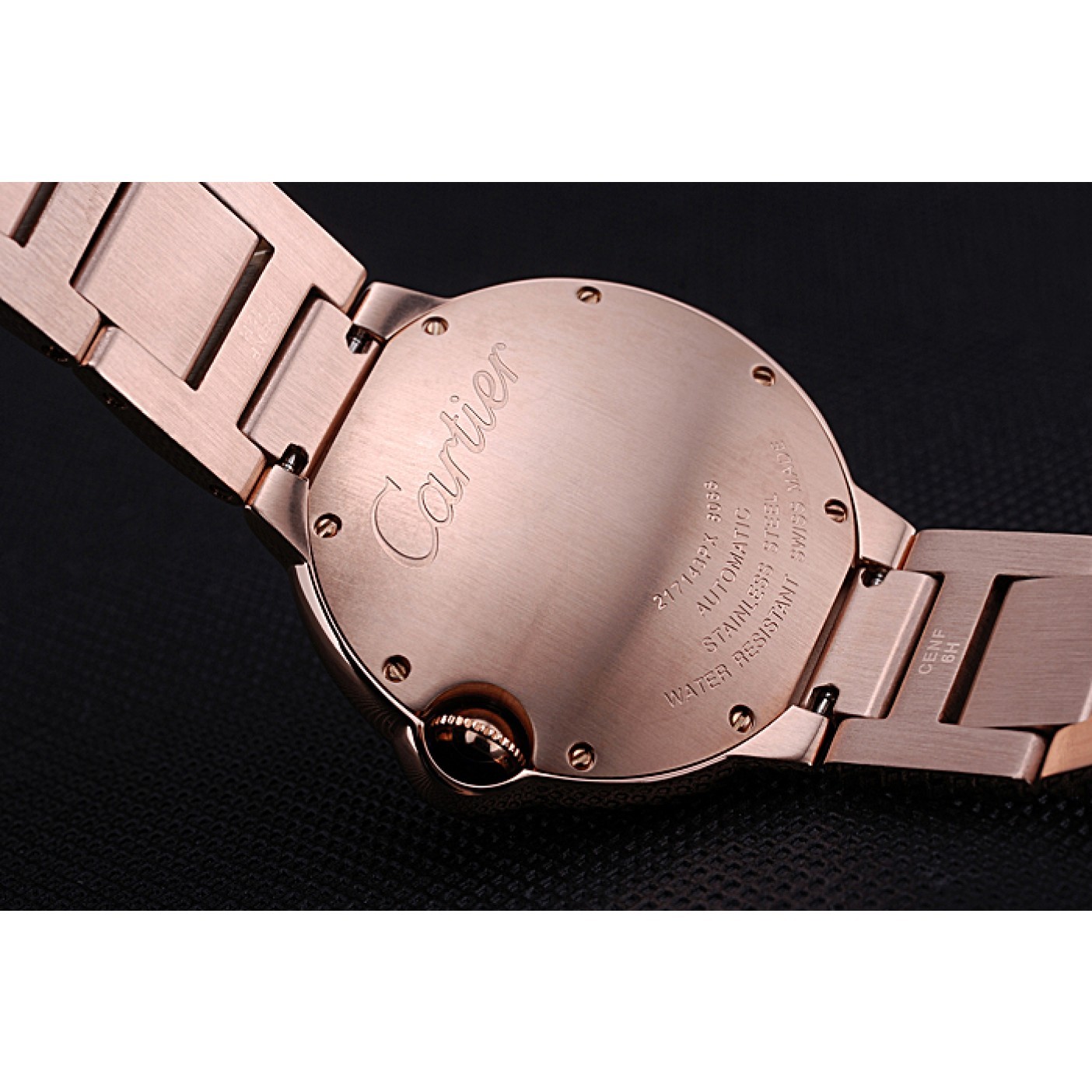 MiroTime Swiss Cartier Ballon Bleu de Cartier Pink Diamond Dial Gold Bracelet 622556