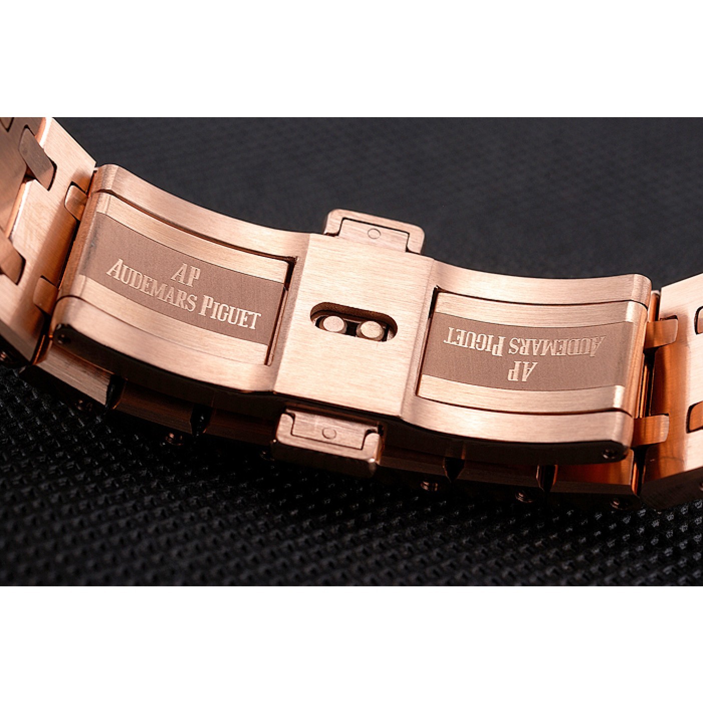 MiroTime Swiss Audemars Piguet Royal Oak Black Dial Rose Gold Case And Bracelet