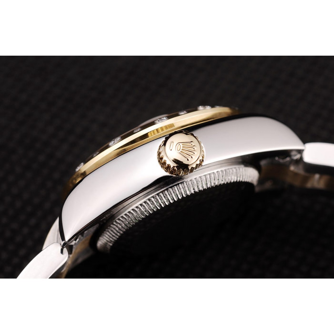 MiroTime Rolex DateJust Brushed Stainless Steel Case White Dial Diamond Plated