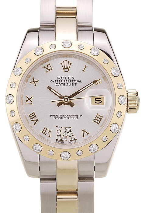 MiroTime Rolex DateJust Brushed Stainless Steel Case White Dial Diamond Plated