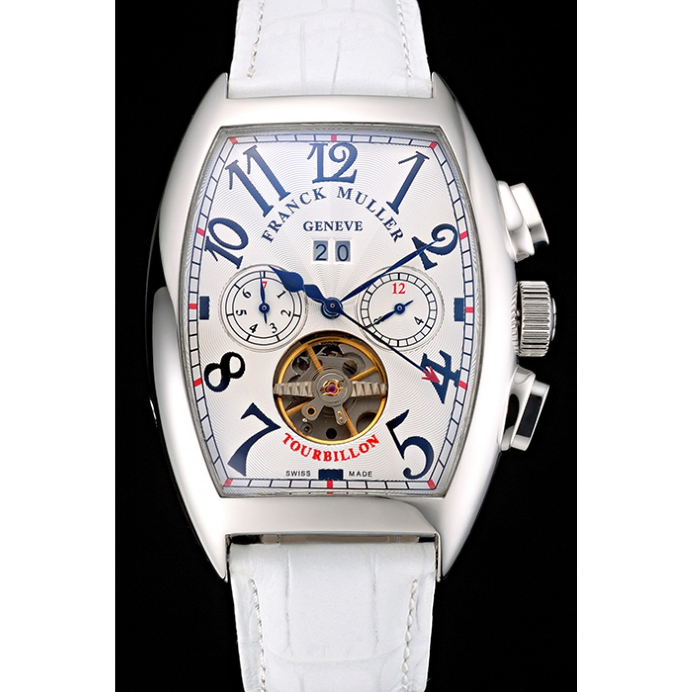 MiroTime Franck Muller Casablanca White Croco Leather Strap White Dial 80281