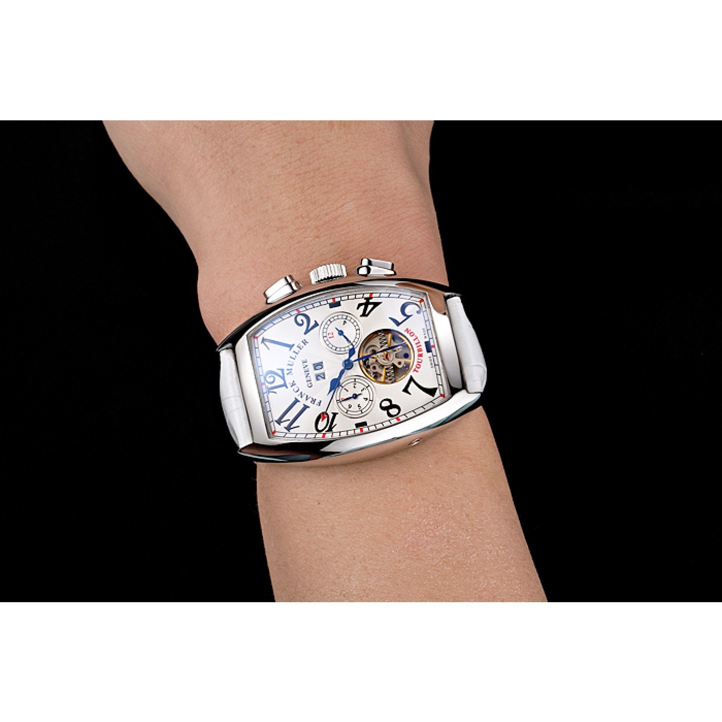 MiroTime Franck Muller Casablanca White Croco Leather Strap White Dial 80281