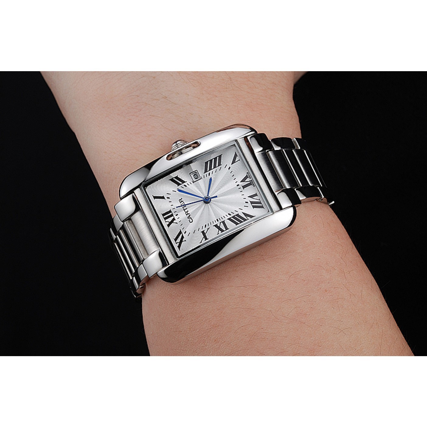 MiroTime Cartier Tank Anglaise 30mm White Dial Stainless Steel Case And Bracelet