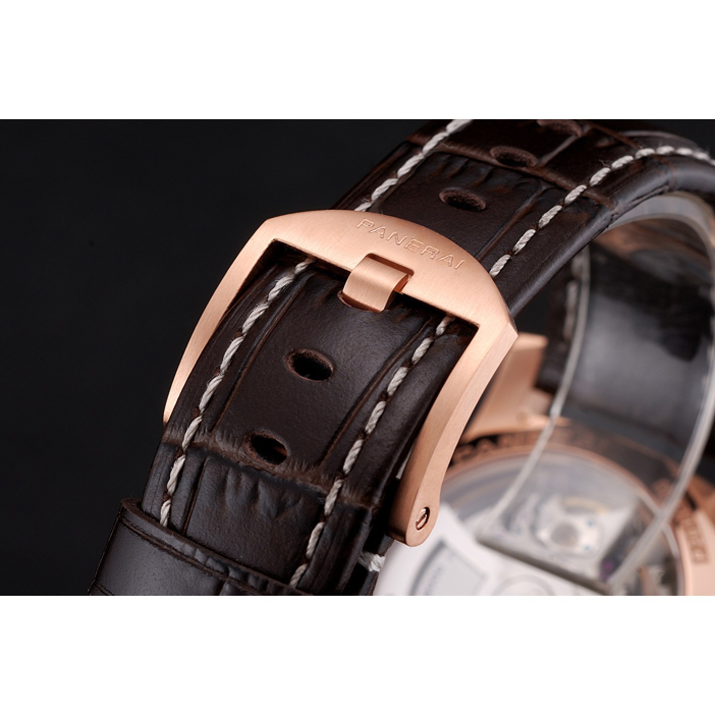MiroTime Swiss Panerai Luminor Marina 1950 3 Days Oro Rosso Brown Dial Rose Gold Case Brown Leather Strap