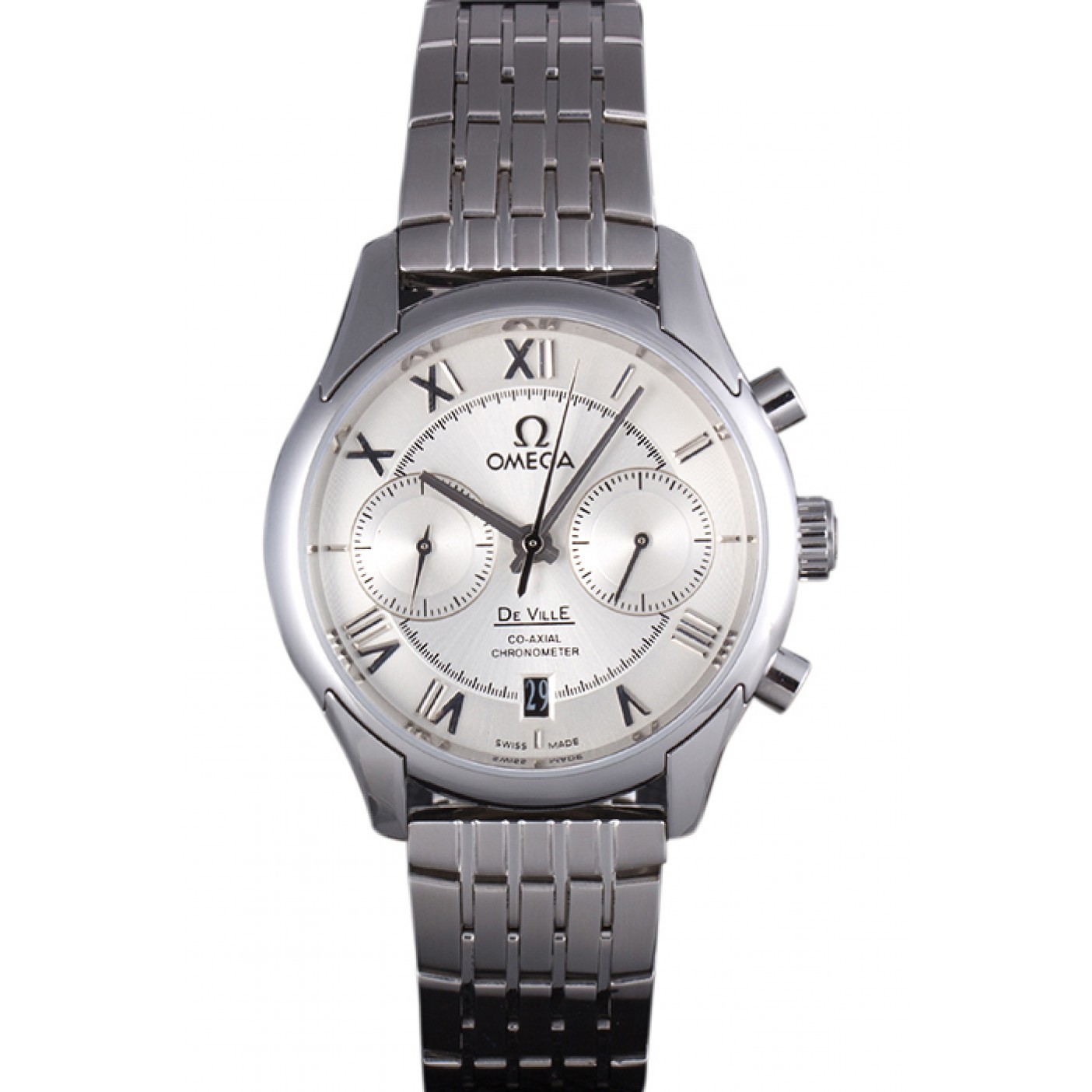 MiroTime Omega DeVille Stainless Steel Links White Dial 621561