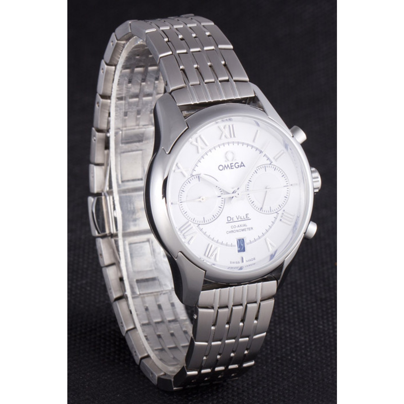 MiroTime Omega DeVille Stainless Steel Links White Dial 621561