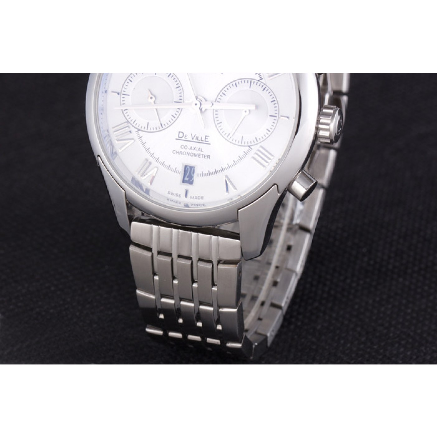 MiroTime Omega DeVille Stainless Steel Links White Dial 621561