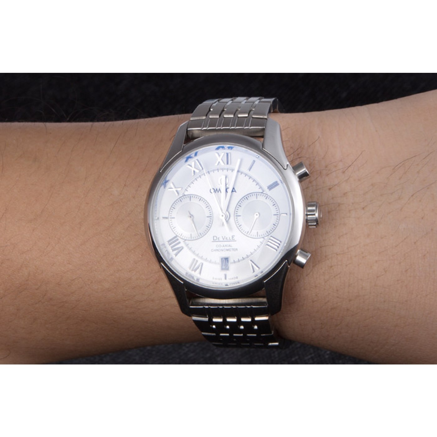 MiroTime Omega DeVille Stainless Steel Links White Dial 621561