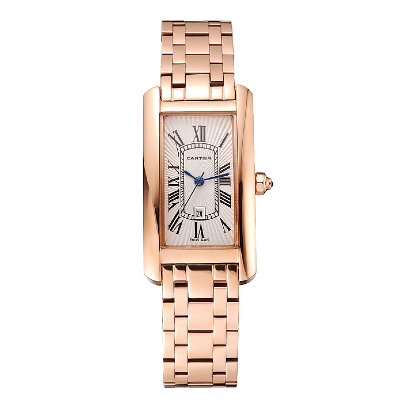 MiroTime Cartier Tank Americaine White Dial Rose Gold Case And Bracelet 1453780